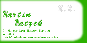martin matzek business card